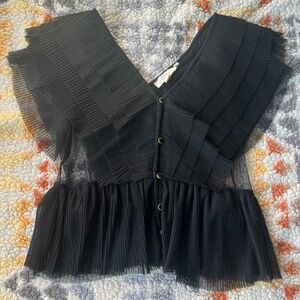 Anthropologie  FOREVER THAT GIRL RUFFLED BUTTON-FRONT BLOUSE